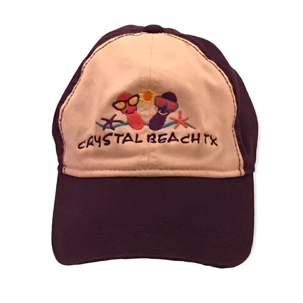 JHats Crystal Beach TX Purple & White Baseball Hat